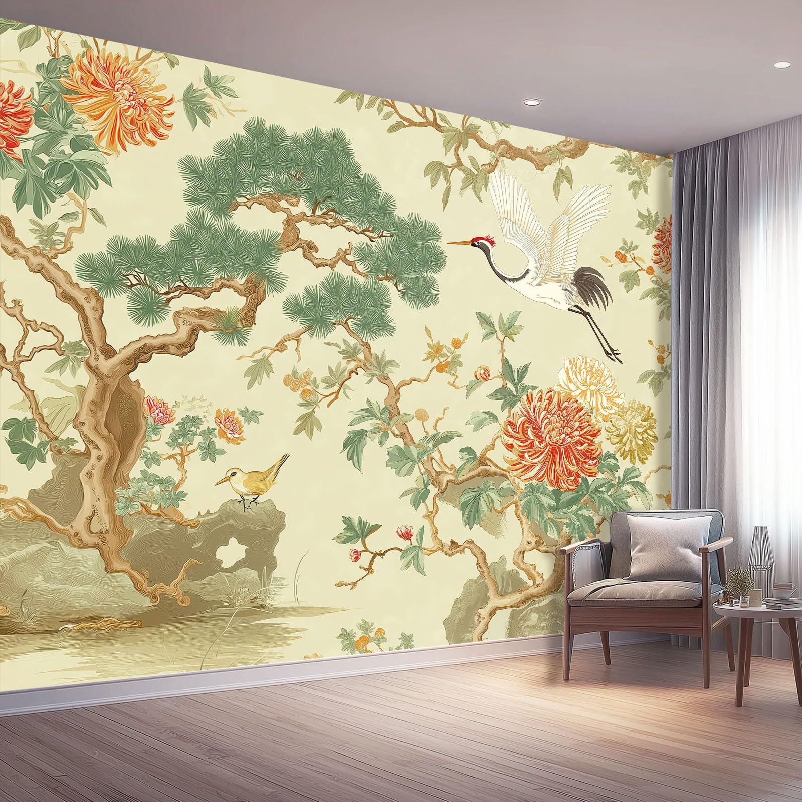 Papier peint oriental chinois haut de gamme pour décoration murale