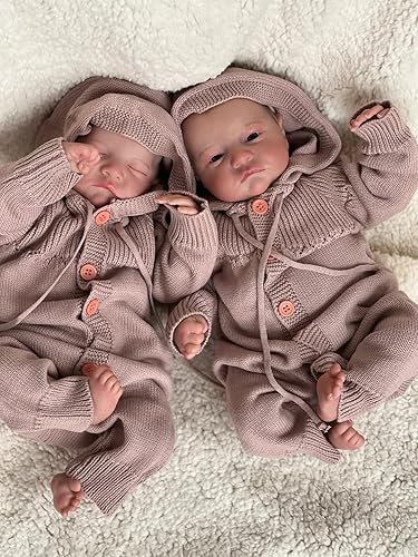 Miniatura 5 de Angelbaby Muñecas de bebé recién nacidas realistas de 19 pulgadas, muñeca realista de bebé recién nacido, de silicona suave, despierto y durmiendo,