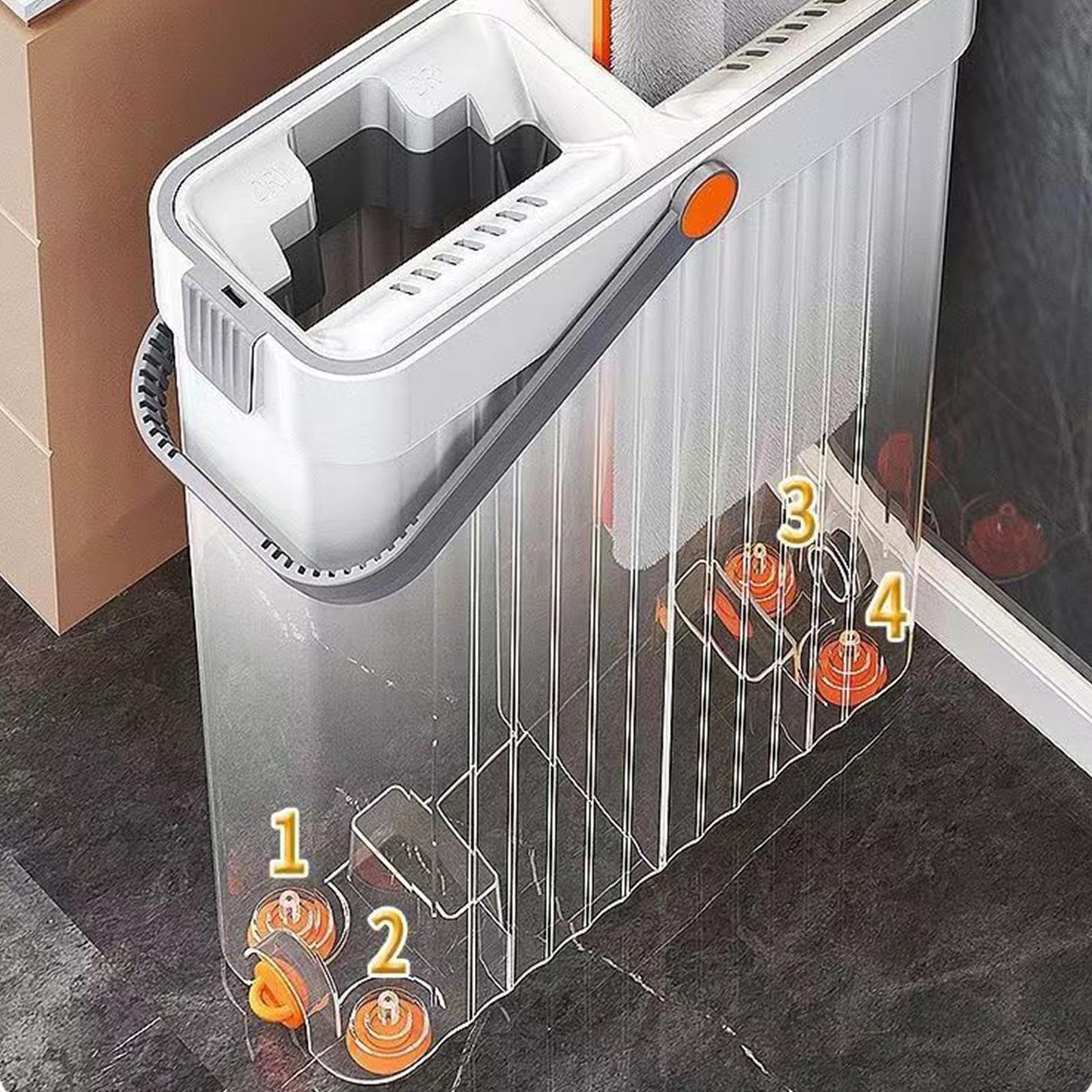 Juego de Fregona y Cubo con Un De Agua Sucia Separado | Limpiador De Suelos Y Balde Para Mármol, Cocina, Baño, Salón, Ventana, Dormitorio Y Apartamento
