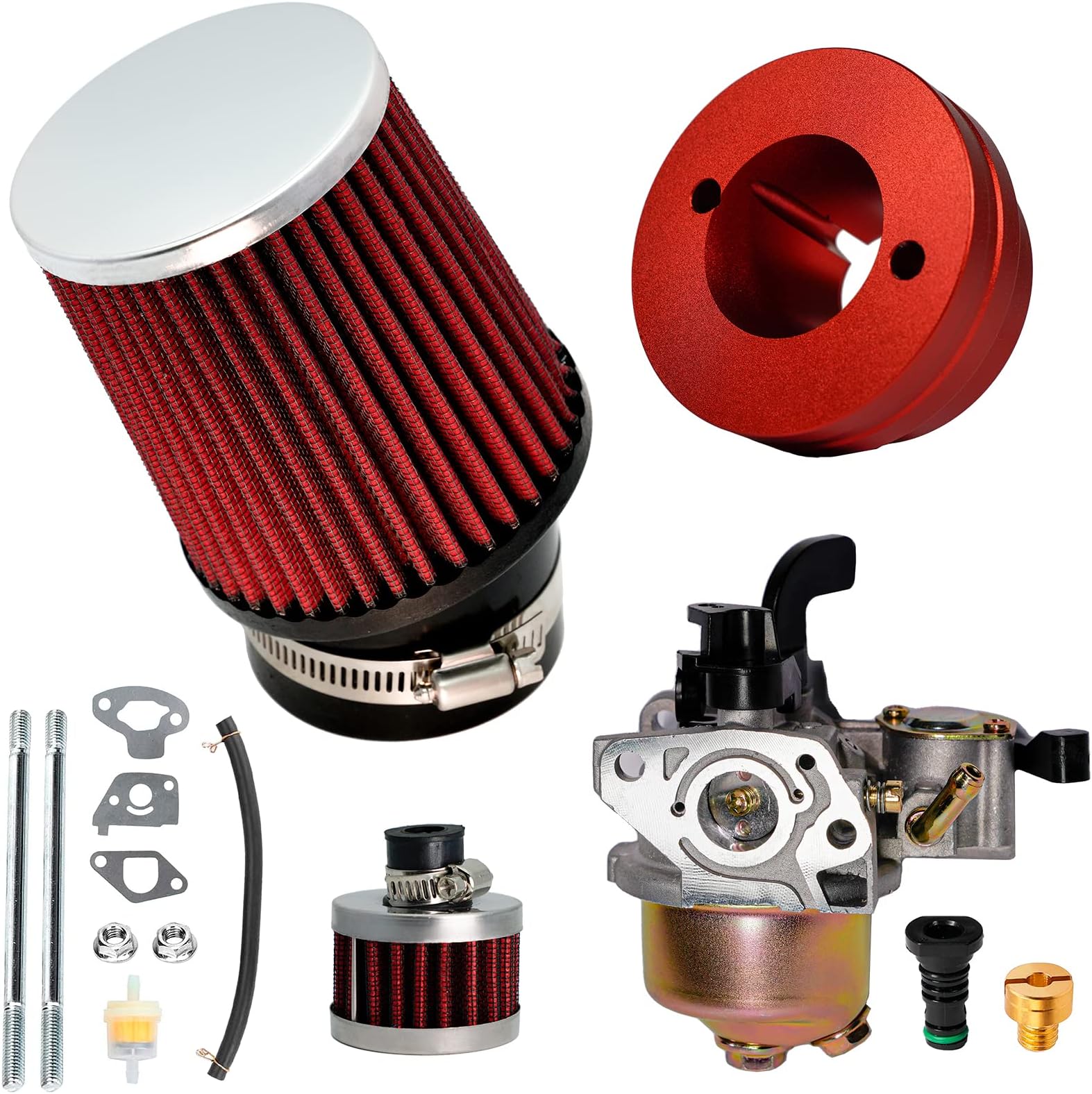 MRELC High Performance Upgraded Carburetor Air Filter adapter Intake Spark Plug Kit