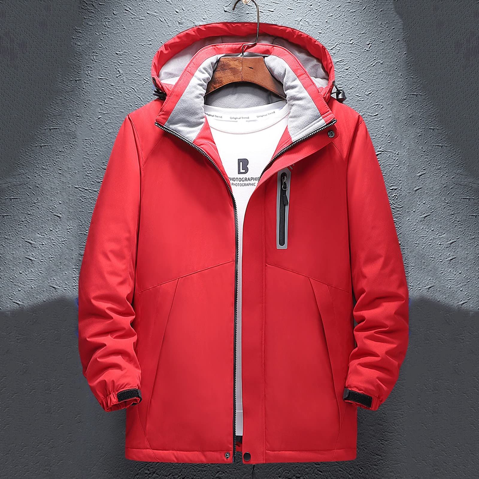 Giacca Uomo Invernale, Cappotti e Giacche Area Riscaldamento Cappello Uomo Velluto Escursionismo Ricarica Soild USB 8 Giacche riscaldanti Colore con Staccabile Antivento Cappotti e Giacche da Uomo