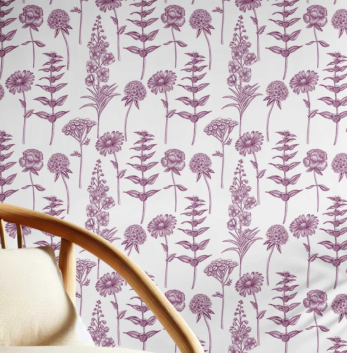 Papier peint autocollant pour rénover facilement une chambre sans colle avec motif rose