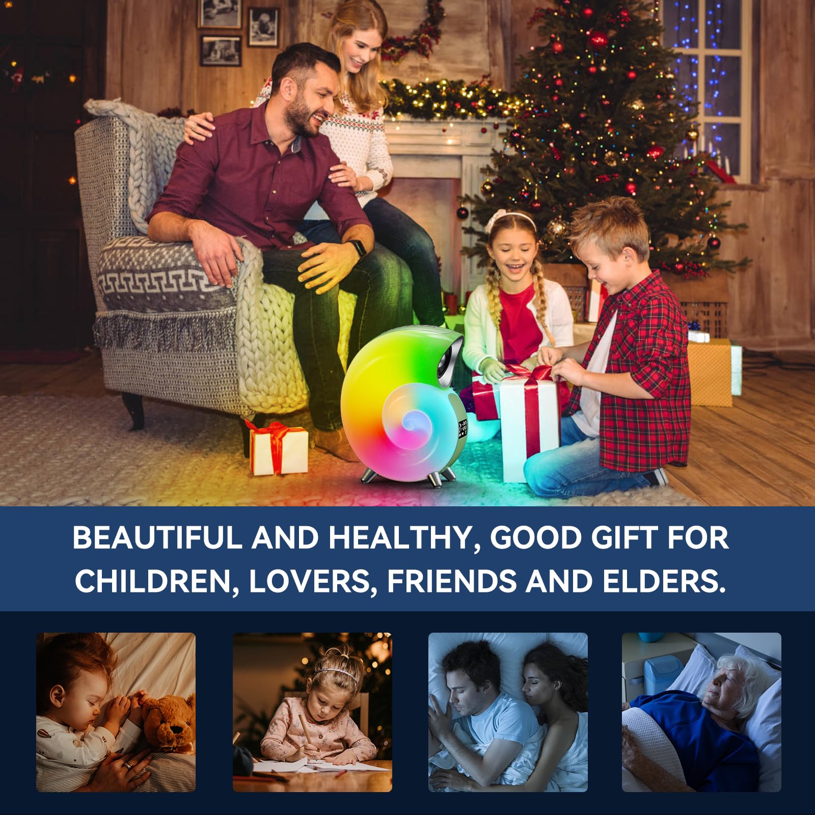 Euakee Wake Up Light, Sveglia Luce LED Intelligente, Lampada da tavolo intelligente, Intelligente Lampada da Comodino con Bluetooth Musica 16 Milioni di Colori Per Adulti & Bambini (Blu)