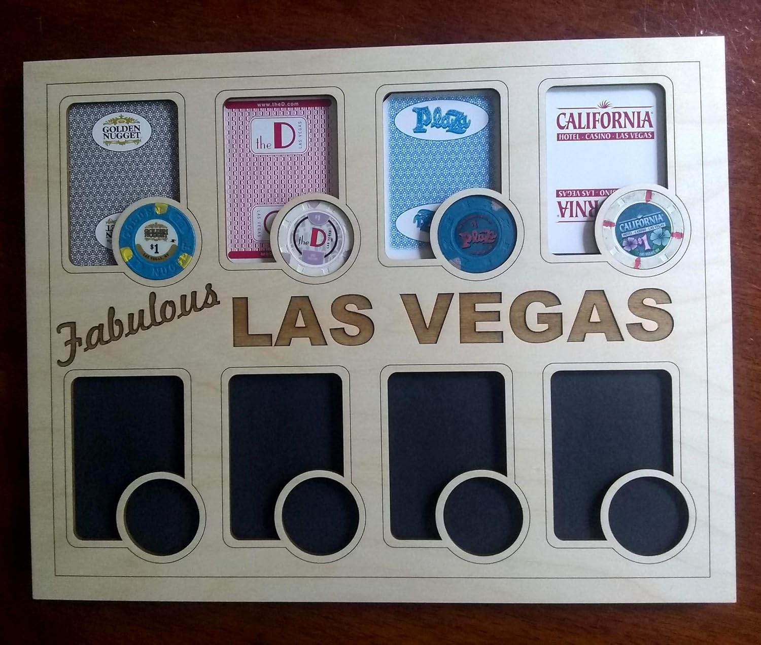 Custom Las Vegas Poker Chip Insert for Display Frame, Holds