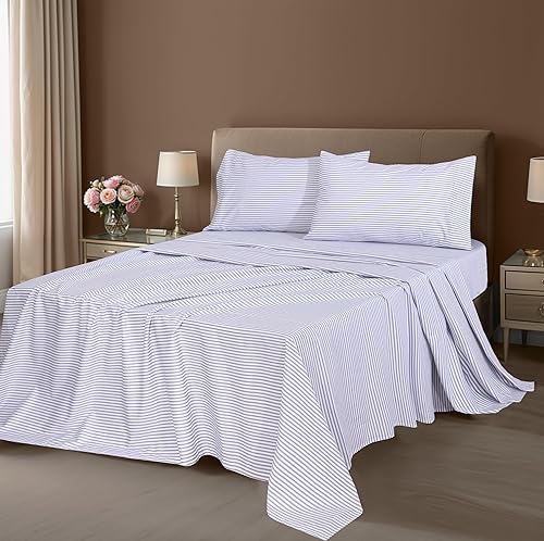 Miniatura 2 de ZOYER Sábanas de 100 % algodón percal tamaño King, refrescantes y transpirables, duraderas, con una sensación nítida, suave y cómoda, bolsillo