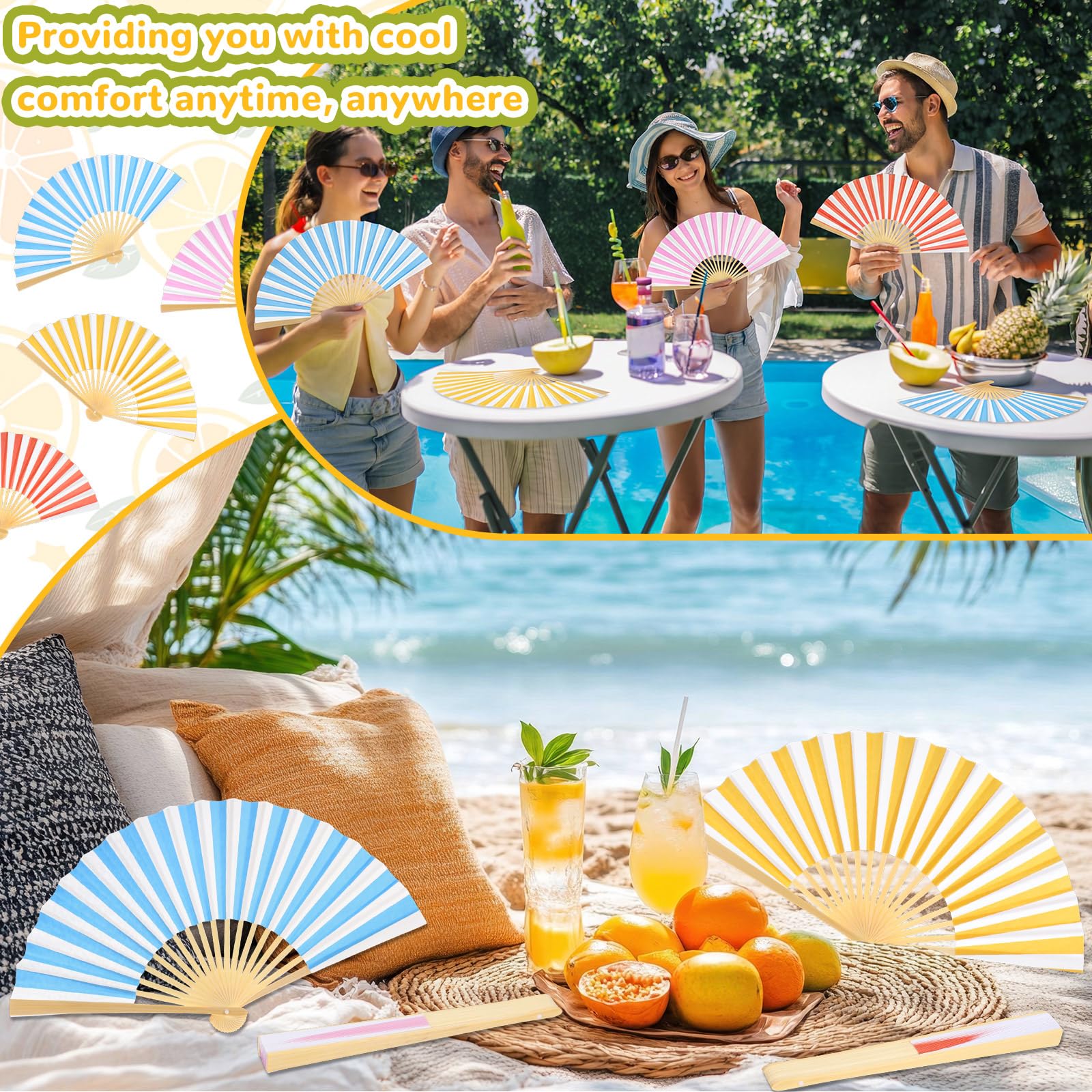Mehrfarbiger Faltfächer aus chinesischem Papier, faltbar, für Frauen, bunte Papierfächer, dekorative Hände, Fächer für Frauen, Hochzeit, Kirche, Party, Gastgeschenke, Heimdekoration, Geschenk