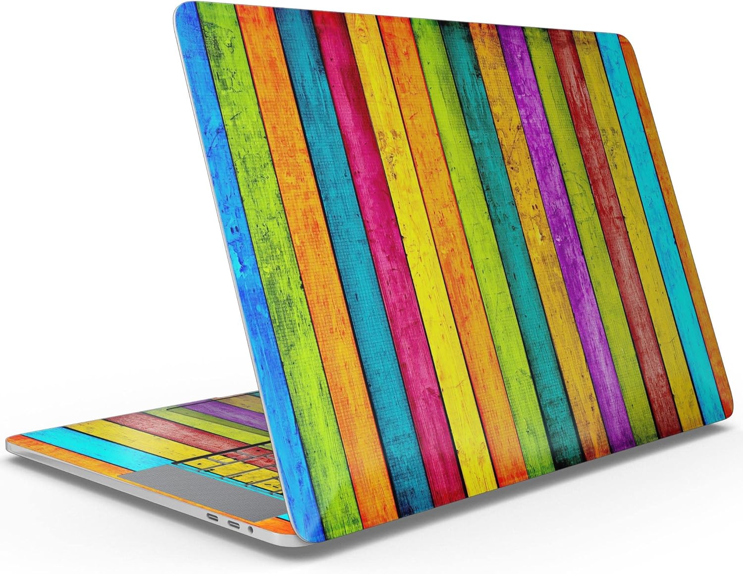 DesignSkinz - Neon Wood Planks - Full-Body Wrap Protective Decal Skin Kit Compatible with MacBook 13" Pro M1 (A2338)