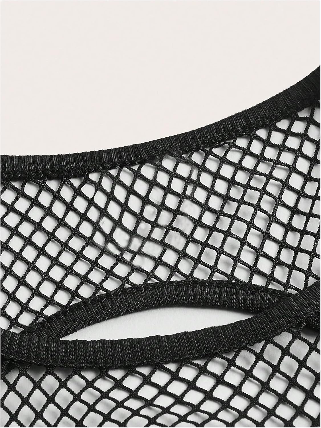 WDIRARA Women's Cut Out Tank Tops Sheer Mesh Fishnet Sleeveless 2 in 1 Crop Top Clubwear - Image 4