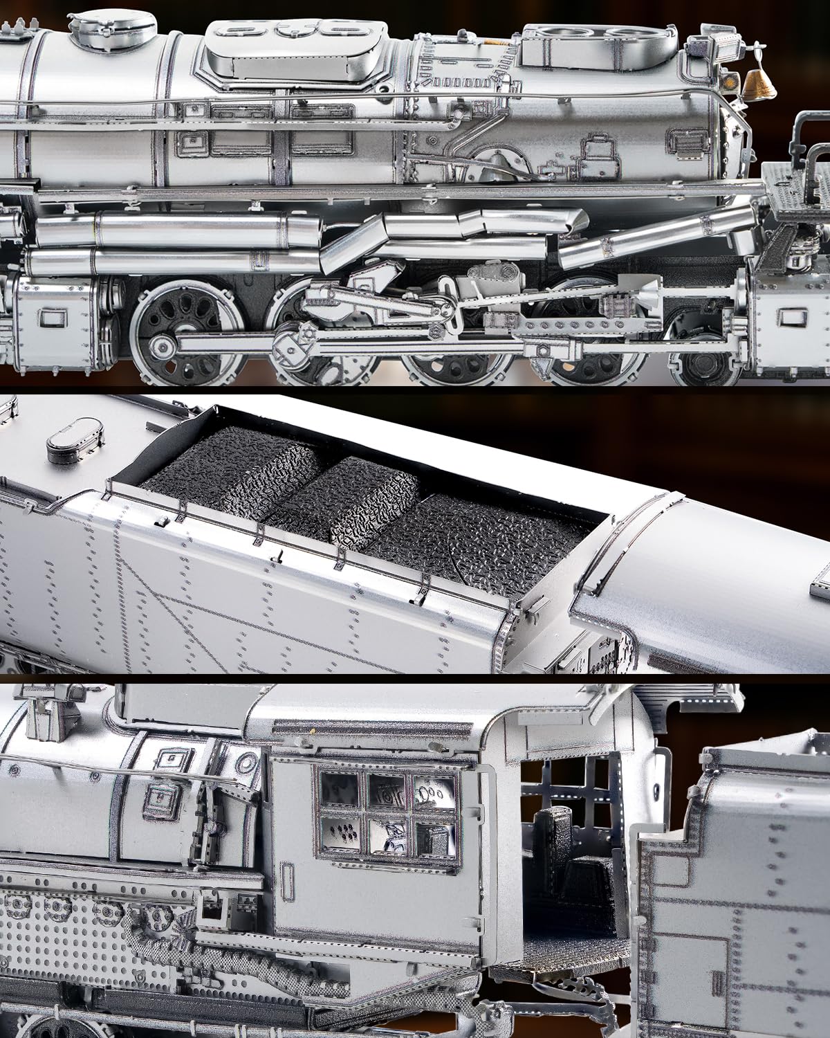 Piececool - Rompecabezas 3D para adultos de la locomotora de vapor Colossus, juegos de construcción de modelos para adultos para armar, rompecabezas 3D de metal, grandes regalos para cumpleaños y año