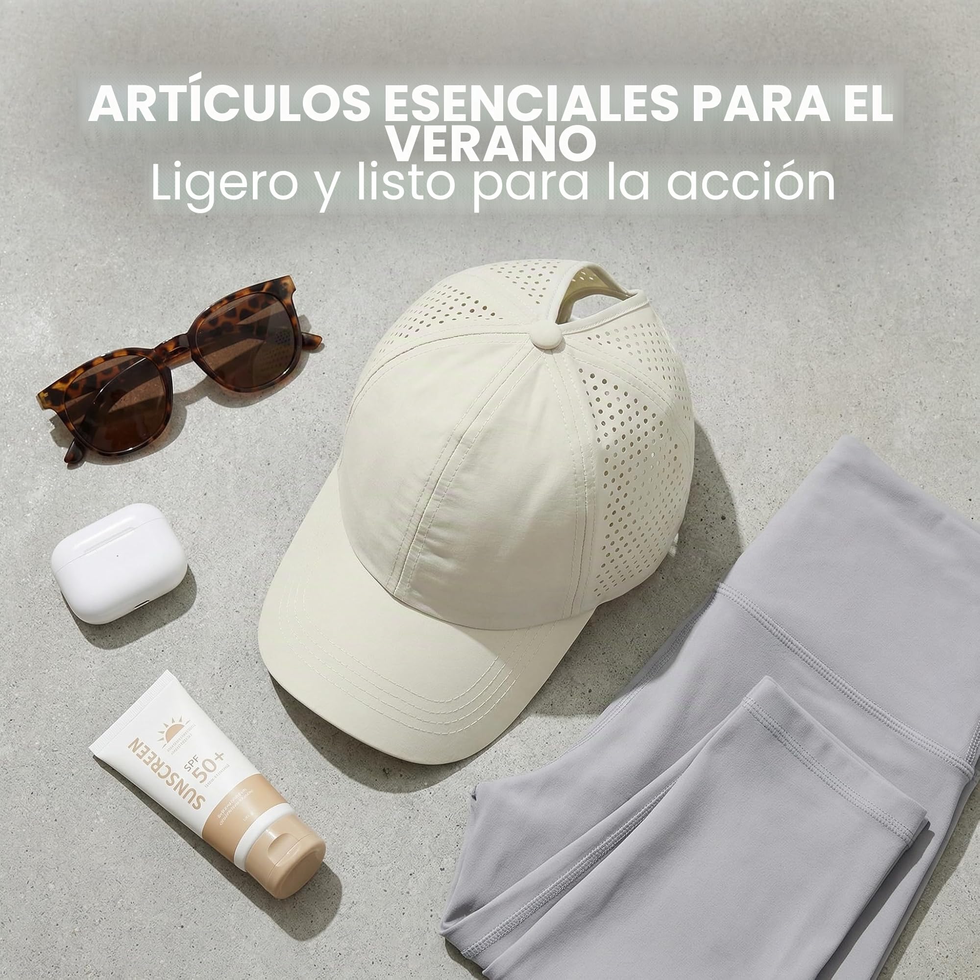 YAMEE Gorra de Béisbol Mujer Verano Malla Transpirable Impermeable Secado Rápido Anti-UV Ajustable Deporte Running Playa