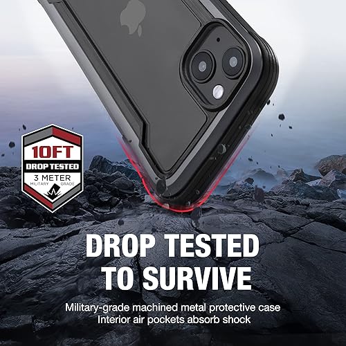 Miniatura 3 de RAPTIC Shield - Funda protectora transparente, a prueba de golpes para iPhone 1314, prueba de caídas militares de 10 pies, marco de aluminio