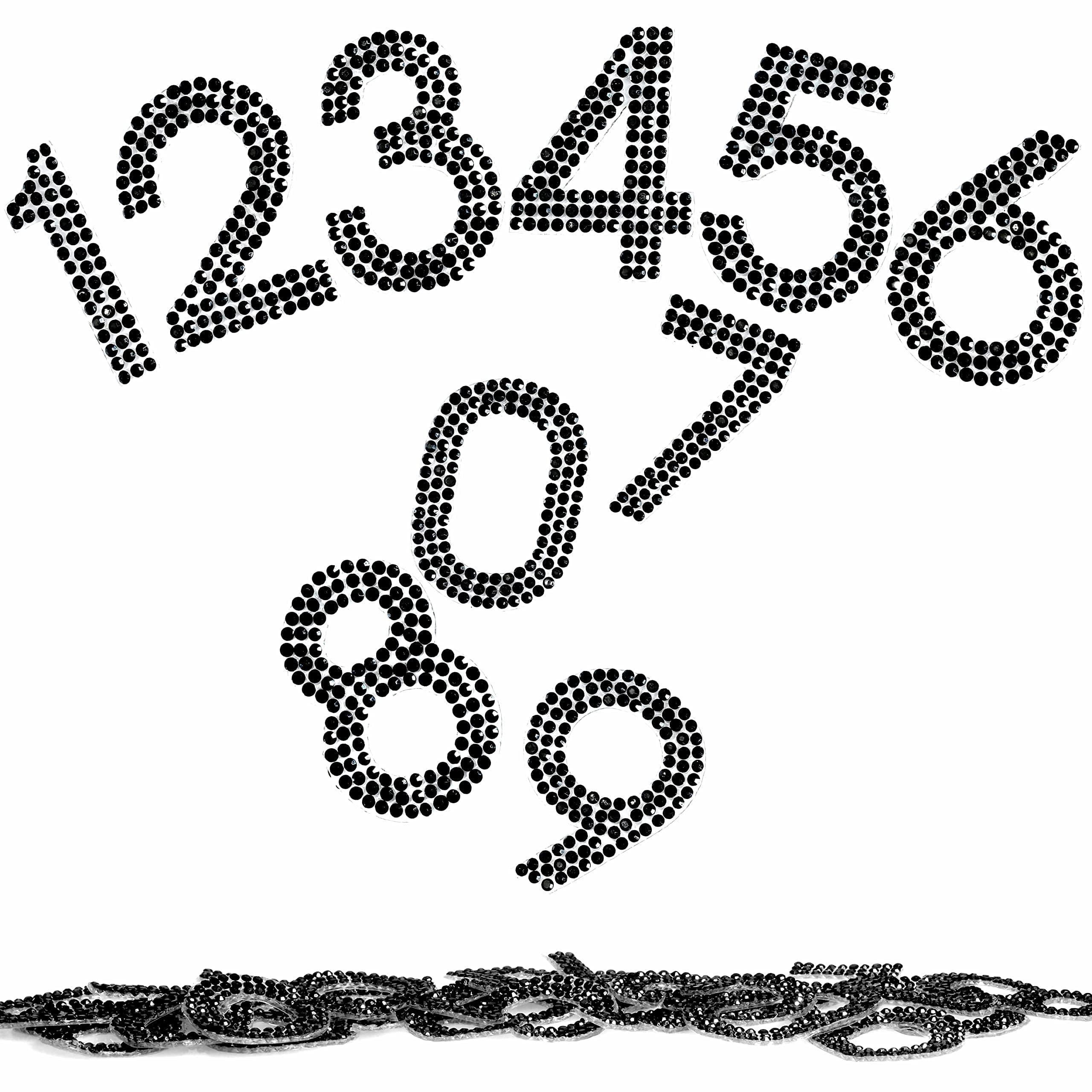 Locacrystal 40Pcs Bling Rhinestone Numbers Self-Adhesive Glitter Number Stickers for Mailbox Cars Doors Crafts, 0-9 DIY Crystal Iron-on Numbers for