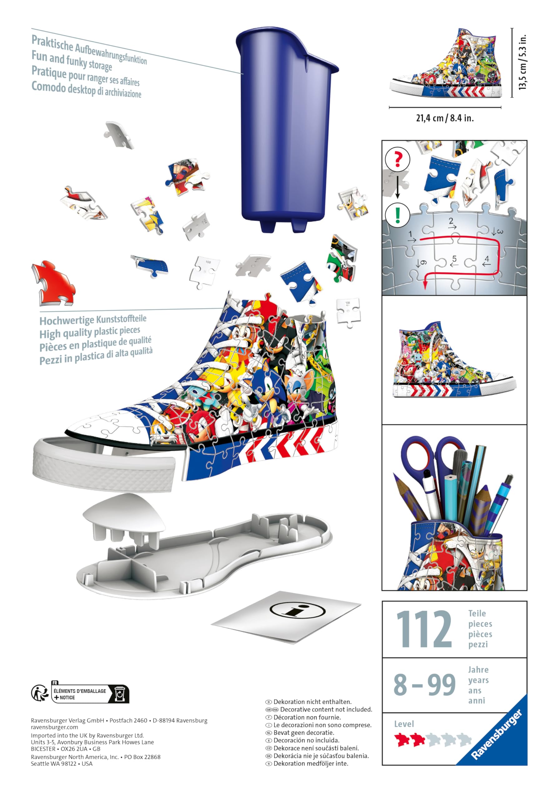 Ravensburger Puzzle 3D Trampek Sonic