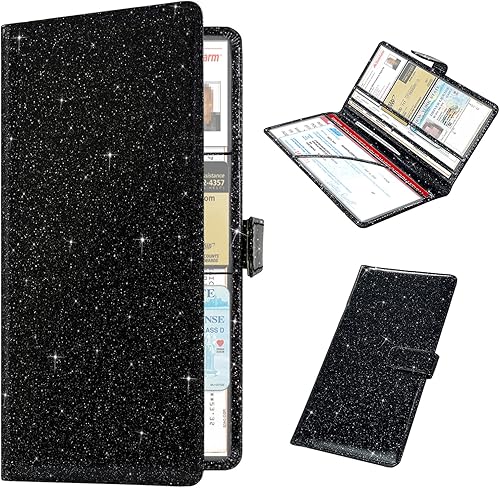 RSAquar Soporte para registro y seguro de automóvil, organizador de guantera para identificación, tarjetas de licencia de conducir y documentos