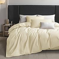 Vista 22 de MooMee Juego de funda de edredón 100% algodón de fibra extra larga de 600 hilos, satén sedoso, suave, transpirable, duradero, ropa de cama de Azul