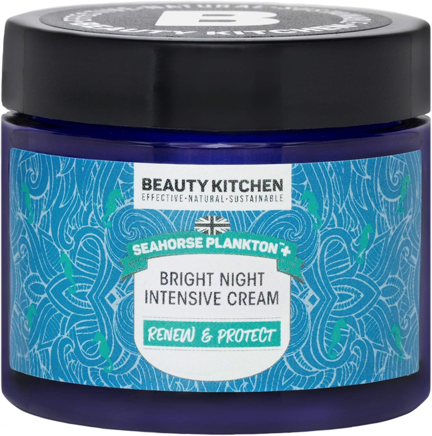 Beauty Kitchen, Seahorse Plankton + Bright Night Intensive Cream 60ml, Anti Aging & Hydrating, Reduces Fine Lines/Wrinkles