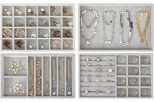 Fixwal Set of 4 Jewelry Trays: The Perfect Solution for Organizing Your Precious Jewels