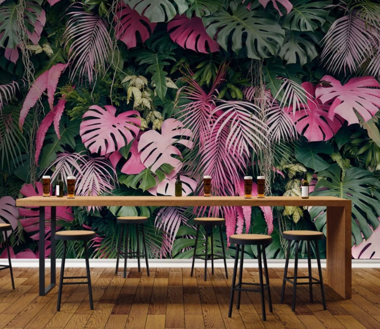 Papier peint mural 3d feuilles colorées pour relooker la chambre