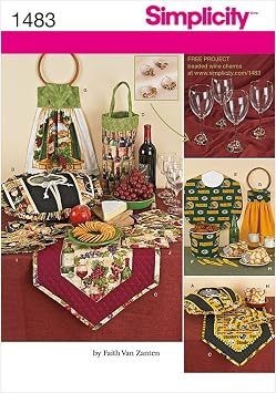 Amazon.com: Simplicity 1483 Kitchen Accessories Sewing Patterns, One ...