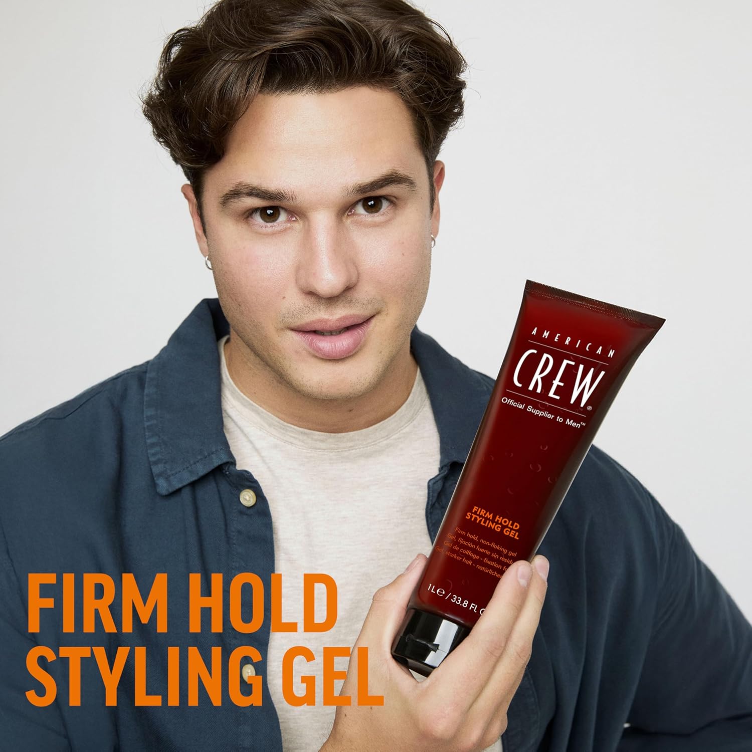 American Crew Men's Hair Styling Gel, Firm Hold, Non-Flaking, 8.4 fl oz