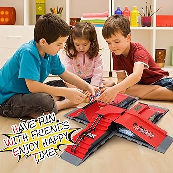 Morofme Kit Skatepark Fingerboard 17 Pièces - Ramps, Planches, Outils - Jouet Doigt Ados Et Adultes