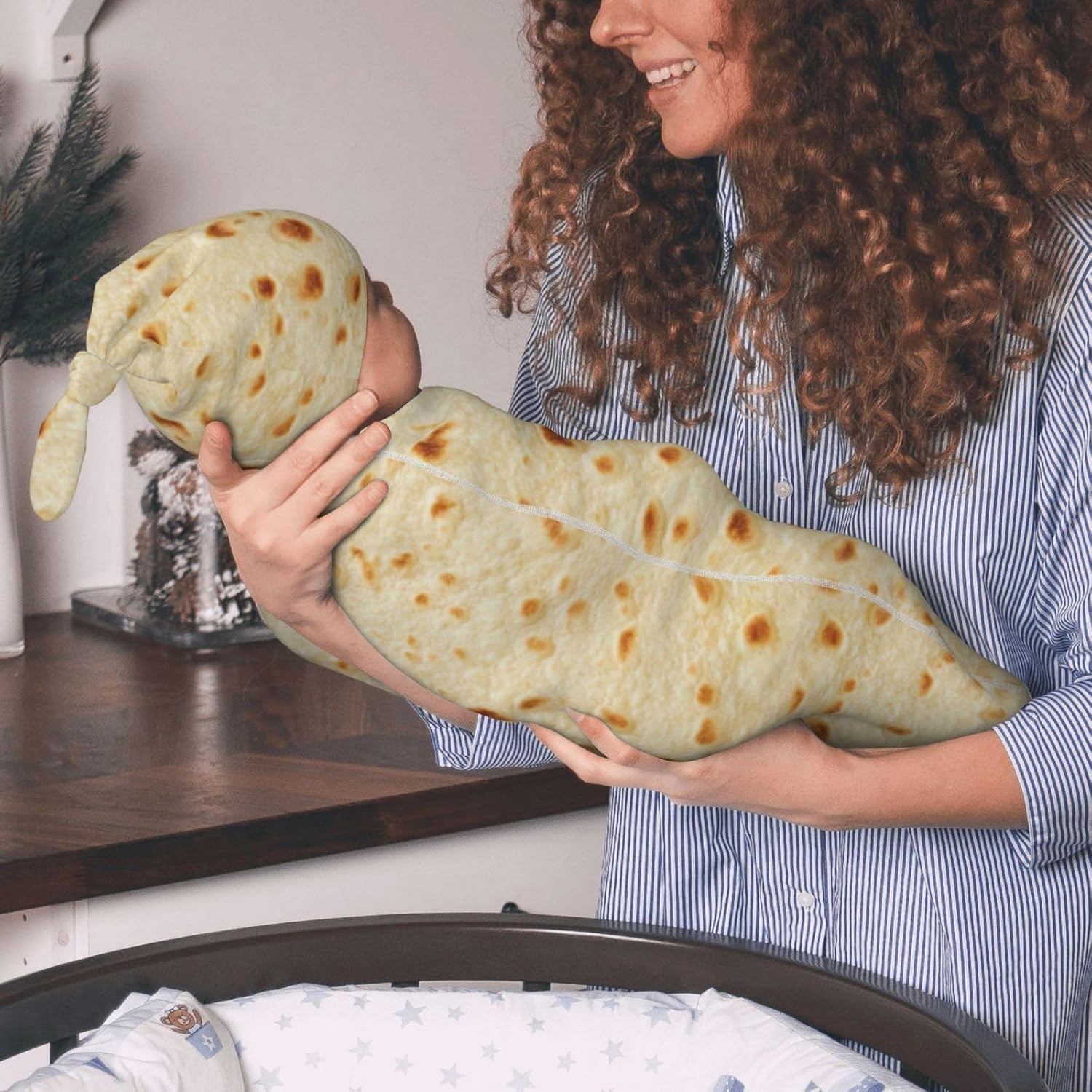 Burrito Newborn Swaddle Blanket for Baby, Soft Swaddling Funny Tortilla Costume Clothes