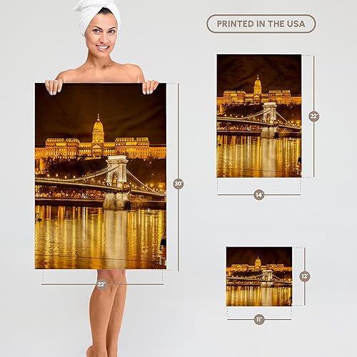 Miniatura 6 de 3dRose 22x30 Bath Hand Pool Towel - Buda Castle. Chain Bridge. Danube River. Budapest. Hungary. Budapest