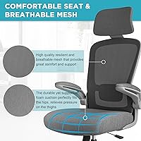 Vista 6 de Mimoglad Silla de Oficina, Silla de Escritorio Cómoda - Silla Ergonómica de Computadora de Respaldo Alto con Soporte Lumbar Ajustable