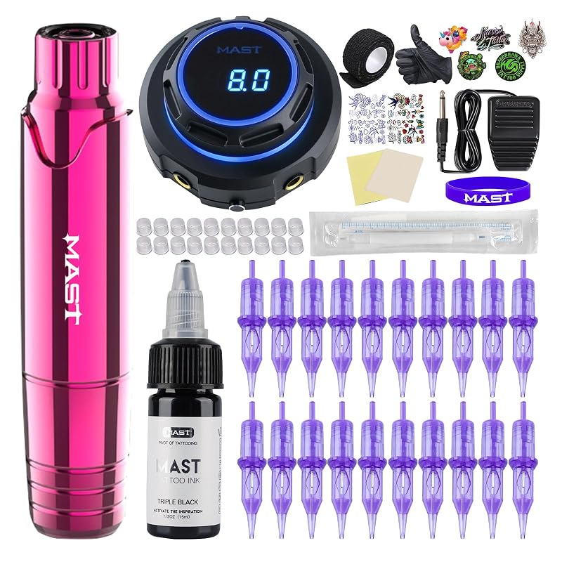 Kit para Tatuagem MAST TATTOO P10 com Fonte Mast Halo e Acessórios