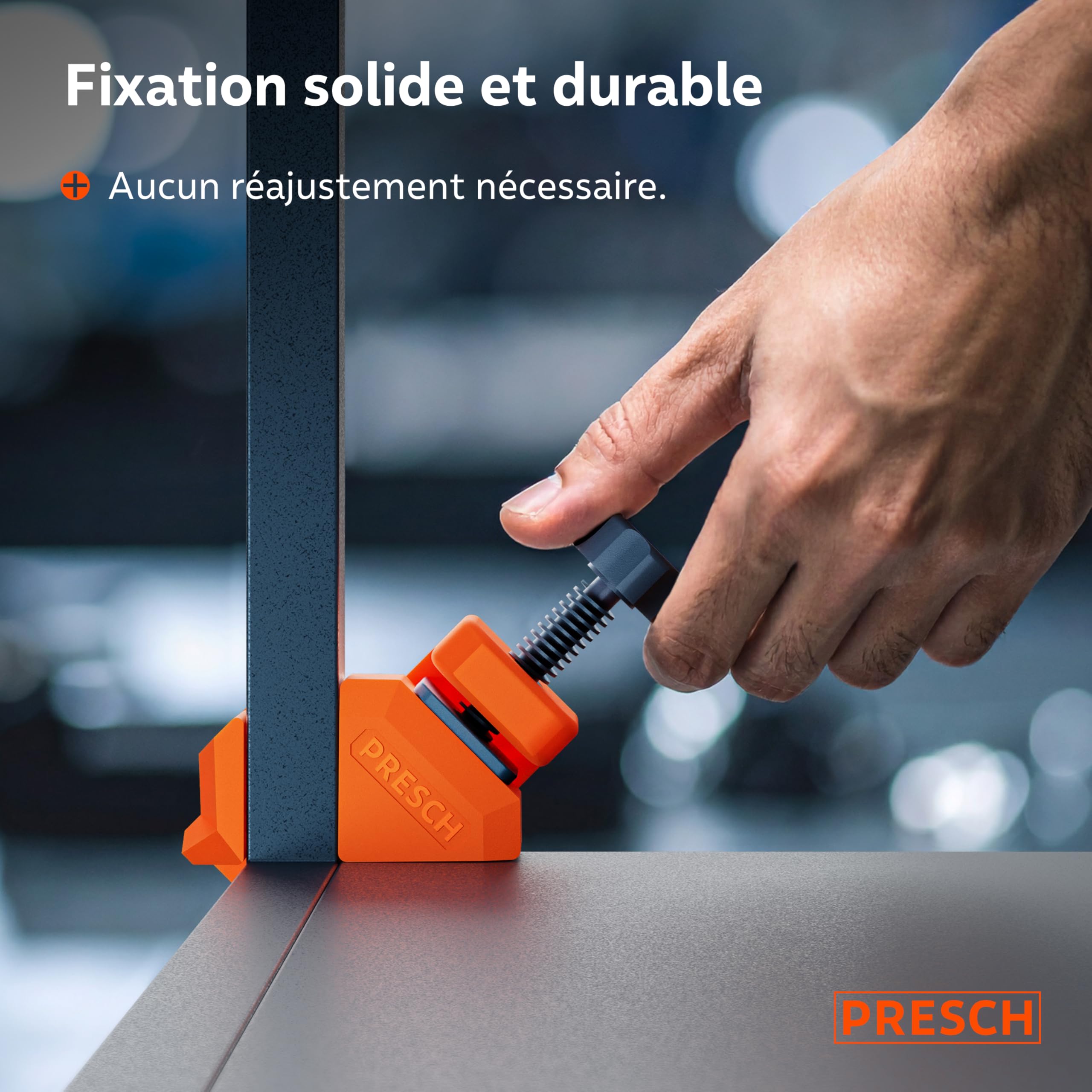 Presch Serre joint angle 4 pcs - Presse d'angle pour épaisseur de panneaux jusqu'à 26 mm - Force de serrage de 25 kg pour le collage - Pince à angle droit en plastique renforcé de fibres de verre