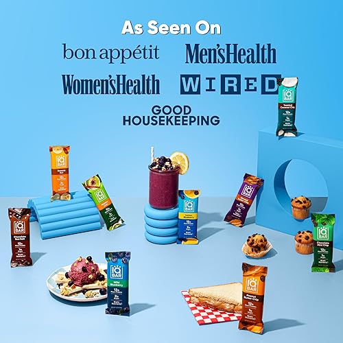 Miniatura 7 de IQBAR - Barras de proteínas vegetales para el cerebro y el cuerpo - Chocolate Chip de Menta - Paquete de 12 - Keto, veganas, bajas en carbohidratos