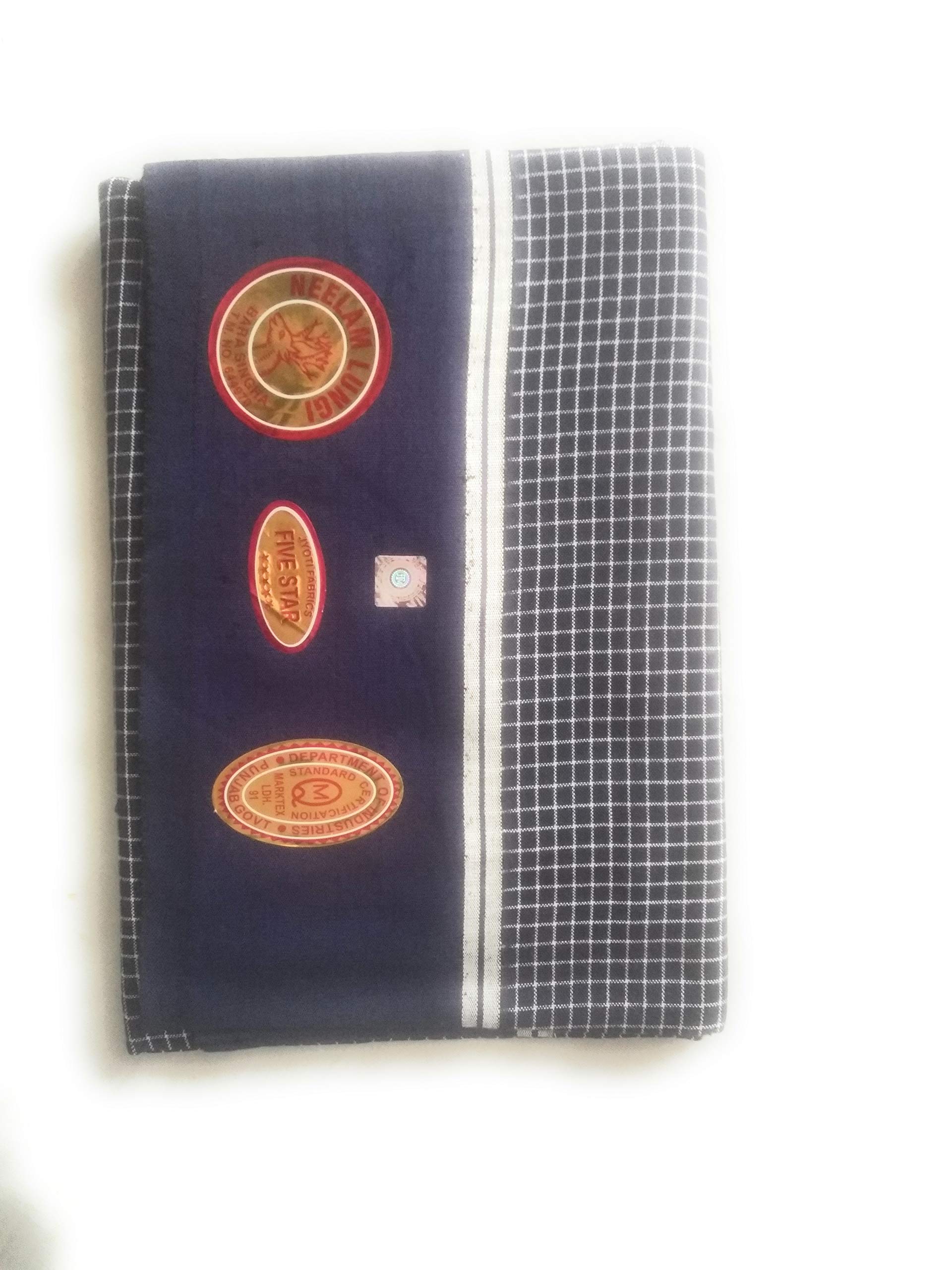 bara singha Men's Pure Linen Check Lungi 2.25m-picture-17