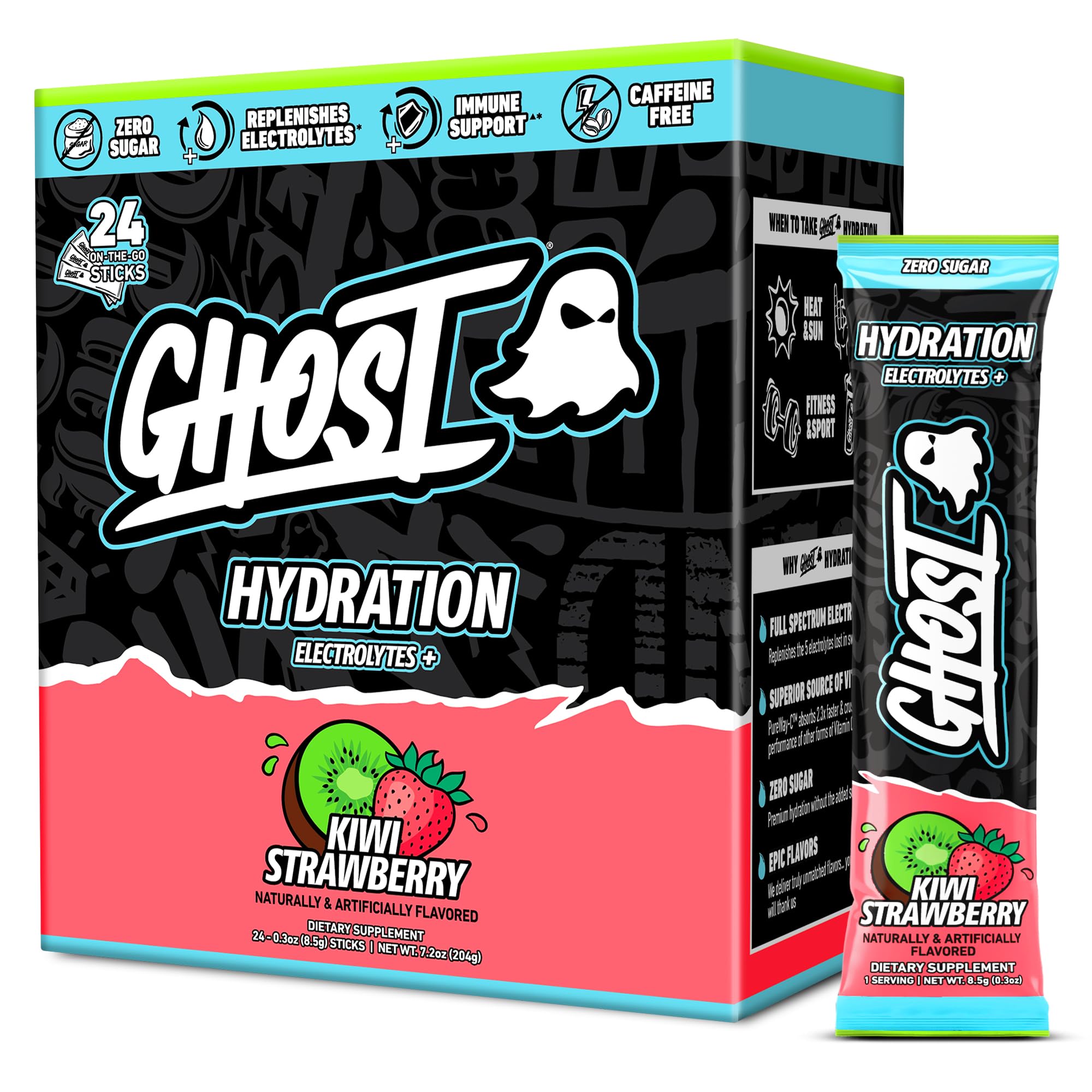 GHOST Hydration Tub, Electrolyte Powder, Sonic Cherry Limeade, 40 Servings — Amazon image 12