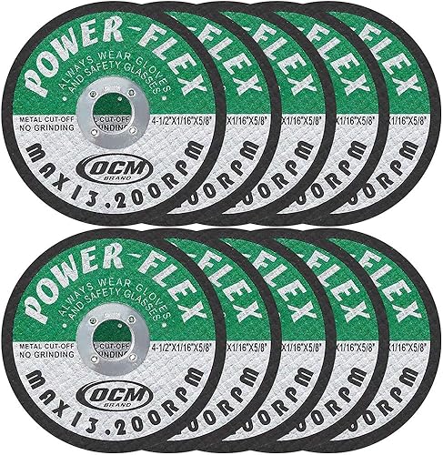 Ruedas de corte premium de 4 12 pulgadas x 116 pulgadas x 58 pulgadas, paquete de 10 unidades, para cortar todos los metales ferrosos y acero