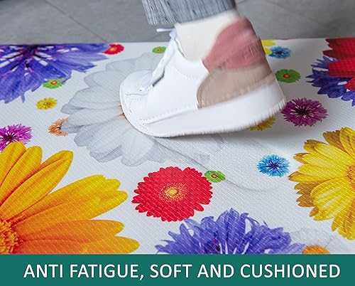 Miniatura 5 de Artistic - Tapete de cocina antifatiga para piso, tapete colorido y divertido, tapete de espuma viscoelástica cómodo y relajante, tapete elegante,