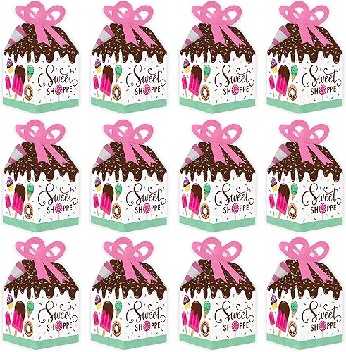 Miniatura 4 de Big Dot of Happiness Sweet Shoppe - Cajas de regalo cuadradas para dulces y panadería para fiesta de cumpleaños o baby shower, juego de 12
