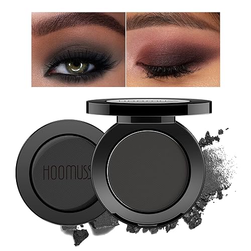 Sombra de ojos negra hecha a mano, paleta de maquillaje gótica Sahdow para Halloween, alta pigmentación y larga duración, sombra de ojos negra mate