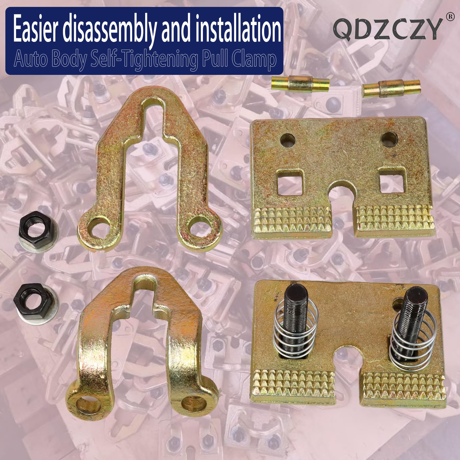 Heavy Duty 5 Ton Right Angle Two Way Auto Body Pull Clamp Kit for Automotive Repair Frame Straightening and Dent Pulling Tool 180 Degrees (Right Angle Clamp)