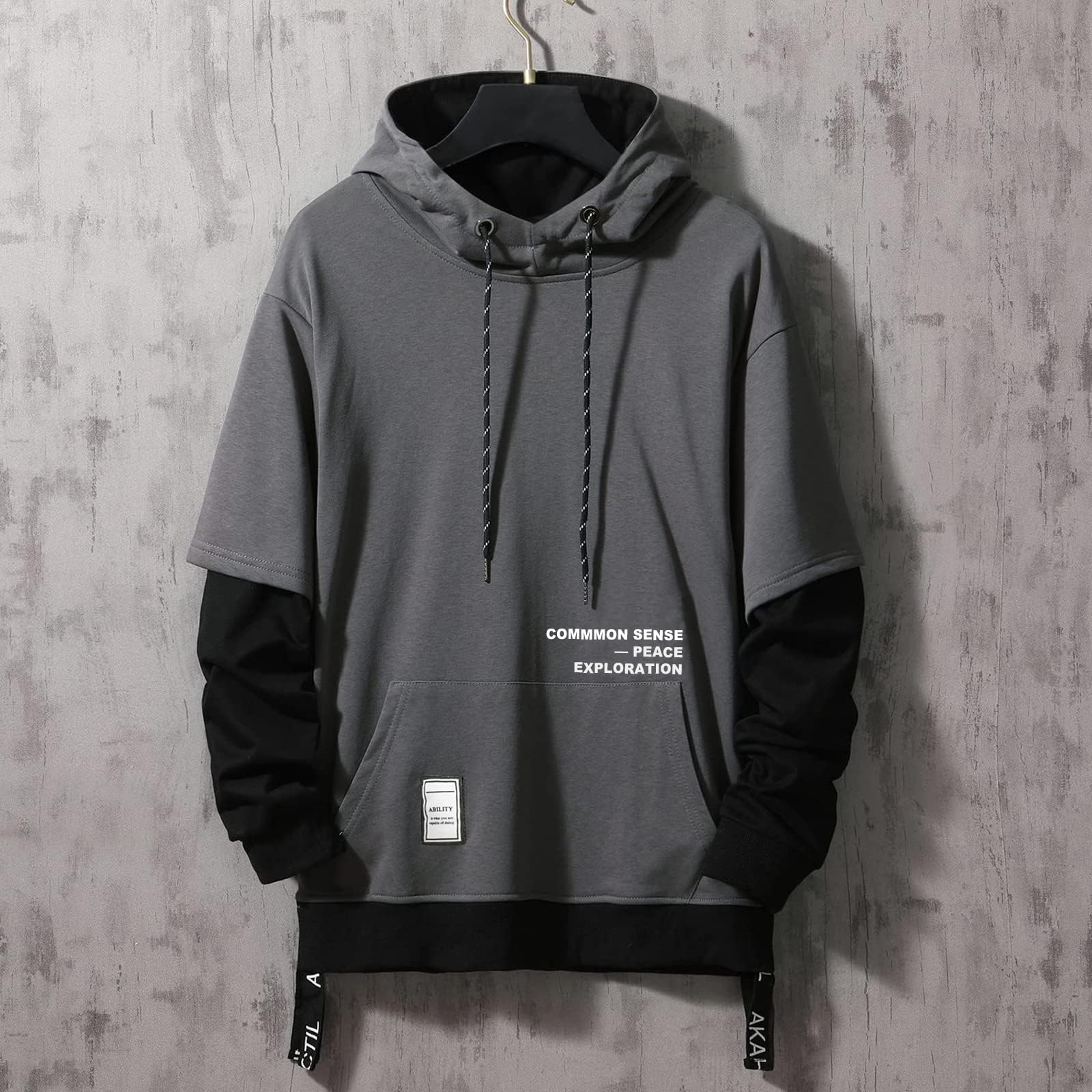 Moshtashio Felpa Uomo con Cappuccio Abbigliamento Felpe Manica Lunga Colori a Contrasto Hoodies Sweatshirt Pullover Tops Autunno Inverno Moda