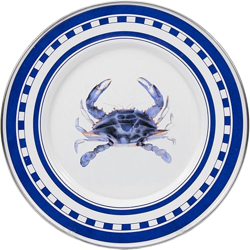 Miniatura 9 de Golden Rabbit Enamelware - Juego de 4-8.5" Platos Sandwich (Remolino de cristal marino)