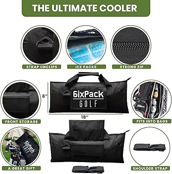 Amazon | 6ixPack ゴルフゴルフクーラーバッグ+アイスパック2個