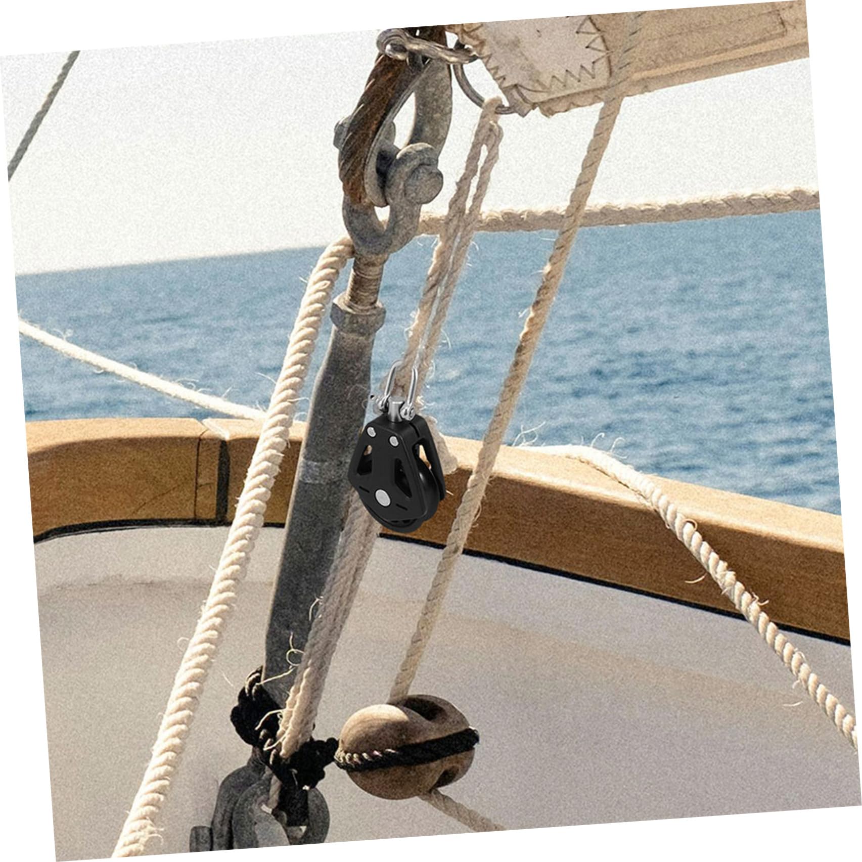 TOYANDONA Poulie Double Rotation Lisse avec Roulement Pivotant en Nylon et Acier Inoxydable 2pcs Réduit la Friction pour Équipement de Gym et Bateau Marin