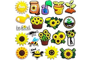 Smiley Sunflower Charms for Crocs: Express Your Summer Style