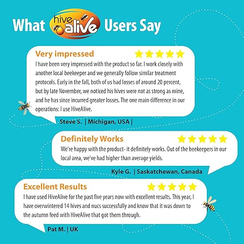 Miniatura 8 de HIVE ALIVE Suplemento alimenticio Fondant Bee - Potenciador de alimentación fácil de usar evita la inanición durante el invierno - Solo Fondant ha