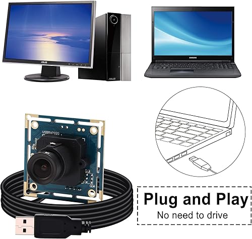 Miniatura 3 de Módulo de cámara USB de 8mp para computadora gran angular cámara de PC de 0.142 in lente cámara web Mini UVC USB2.0 Lightburn cámara IMX179 USB con