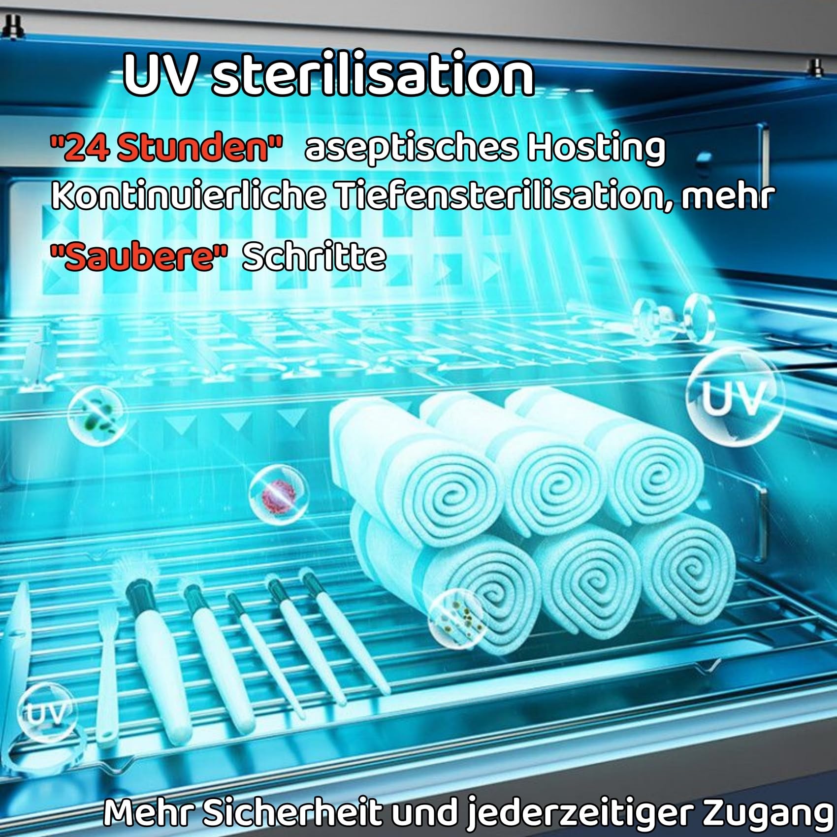 UV Sterilisator mit Trockner, Timer & 1 Langlebige Ersatzlampe 160W 75℃ – 360° Allrounddesinfektion für Babyflaschen & Schnuller, Kinderfreundlich für Familiengebrauch