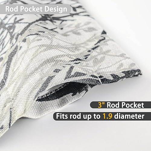 Miniatura 4 de DriftAway Cenefa con forro de lino de doble capa con aislamiento térmico para oscurecer la habitación, cenefas opacas de 3 pulgadas, bolsillo para