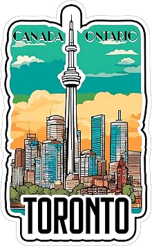 CN Tower Toronto Ontario Canada Sticker 4 Inch City Travel Souvenir - Waterproof Vinyl Decal for Laptop Water Bottle Car Tumbler - Durable Aesthetic Long-Lasting Stickers for Adults ID44990