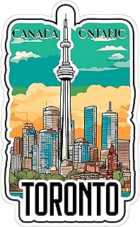 CN Tower Toronto Ontario Canada Sticker 4 Inch City Travel Souvenir - Waterproof Vinyl Decal for Laptop Water Bottle Car Tumbler - Durable Aesthetic Long-Lasting Stickers for Adults ID44990