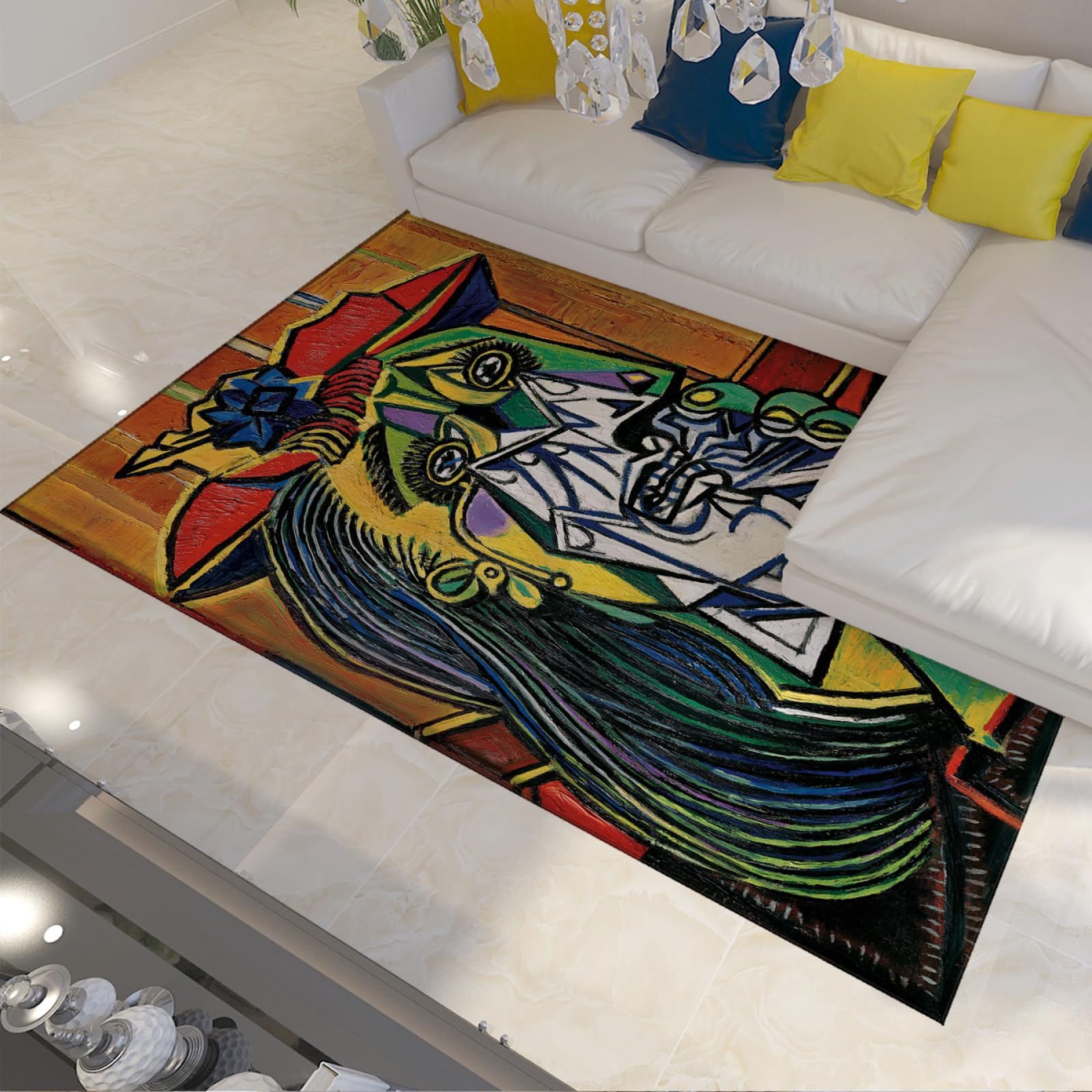 Tapis lavables en machine Picasso tapis moderne imprimé antidérapant